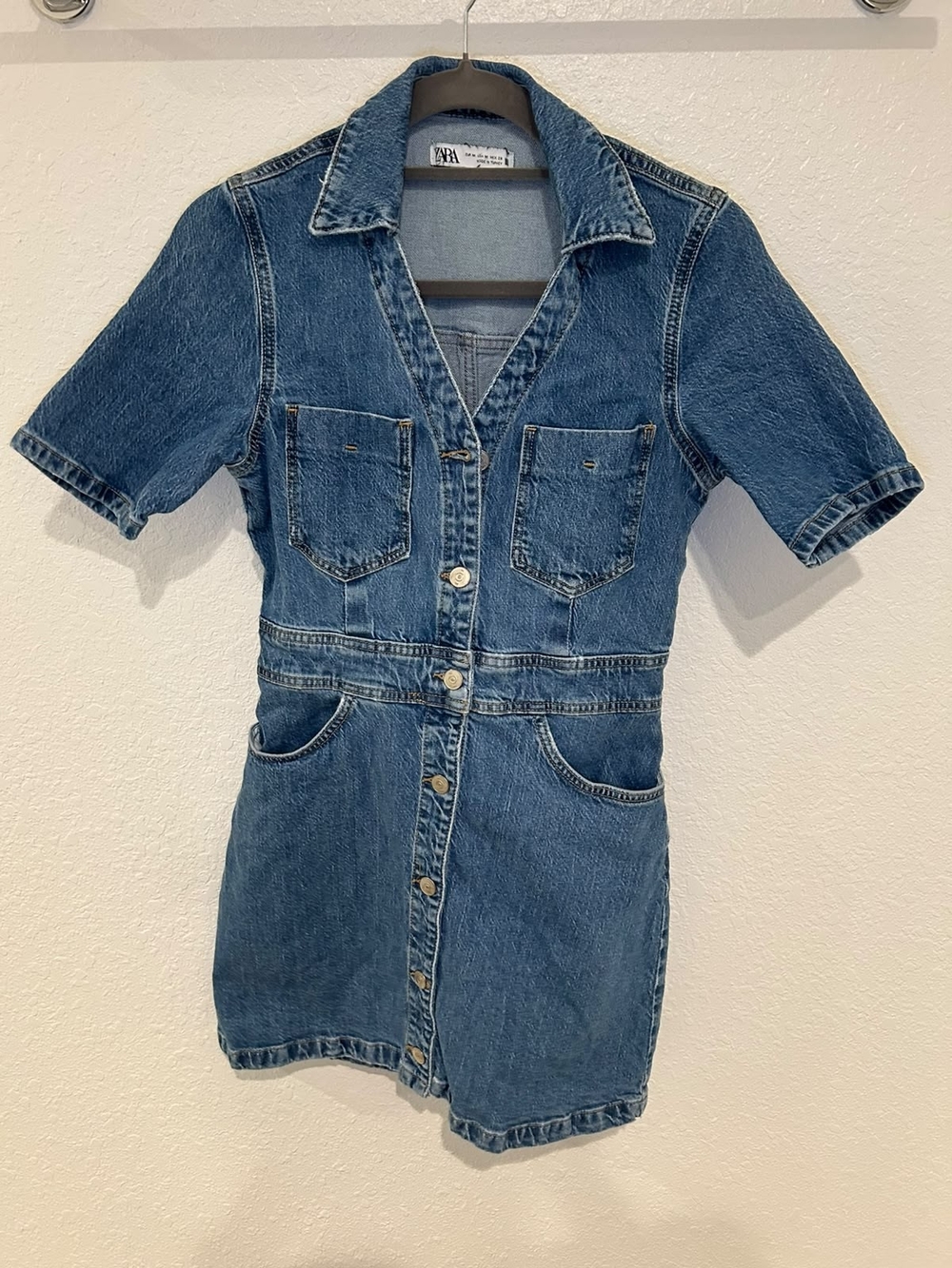 Classic Denim Button-Front Women's Dress - Denim